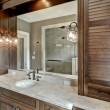 Master Bath / Traditional / Full Overlay / Stain / Louvered